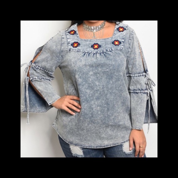 ➕Denim Wash Top - Picture 2 of 3